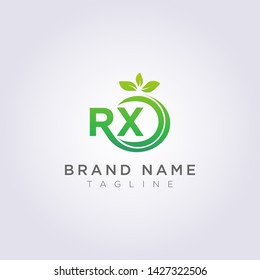 Logo Vector Leaf Icon Design RX Letter Symbol.