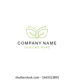 logo vector leaf natural line
