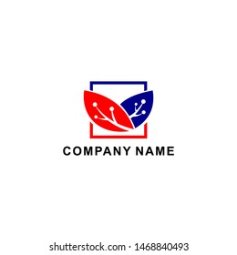 logo vector leaves creative technology