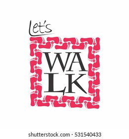 Logo Vector of Let's Walk Letter