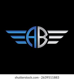 Logo vector for letter AB wing