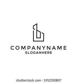 letra vectorial de logotipo b b línea abstracta