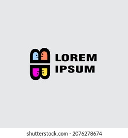logo vector letter B or W or M kindergarten children