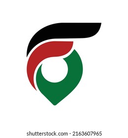 Vector de logotipo para la ubicación de la letra F
