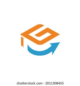 Logo-Vektorgrafik Letter G-Bachelor mit einem Pfeil für das Wachstum