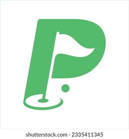 Logo Vector for Letter P Flag