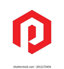 Letra del vector del logotipo P Icono exagerado logotipos simples limpios