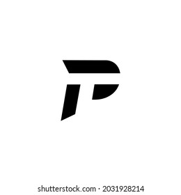 Logo Vector Letter P T Simple Abstract Font