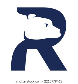 Logo-Vektorgrafik für Buchstabe R-Bär