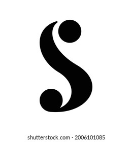 Letra vectorial S Marca personal negra