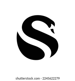 Vector de logotipo para el Swan de letras S