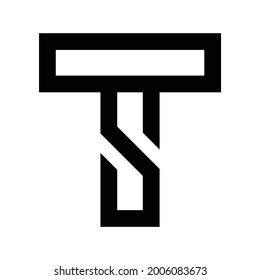 Logo-Vektorbriefe T und S