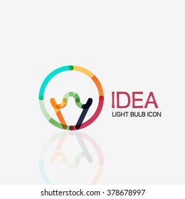 Logo, vector light bulb abstract linear geometric business icon. Idea concept