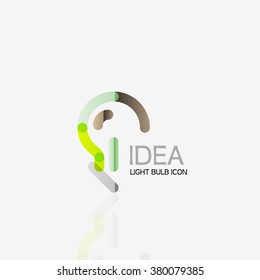 Logo, vector light bulb abstract linear geometric business icon. Idea concept
