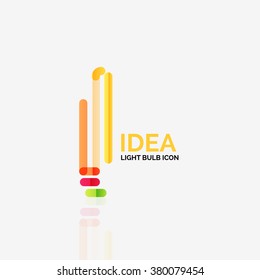 Logo, vector light bulb abstract linear geometric business icon. Idea concept
