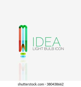 Logo, vector light bulb abstract linear geometric business icon. Idea concept