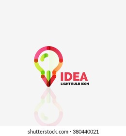 Logo, vector light bulb abstract linear geometric business icon. Idea concept