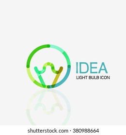 Logo, vector light bulb abstract linear geometric business icon. Idea concept