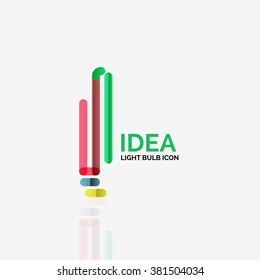 Logo, vector light bulb abstract linear geometric business icon. Idea concept