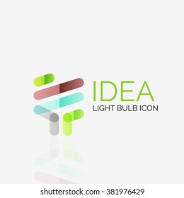 Logo, vector light bulb abstract linear geometric business icon. Idea concept