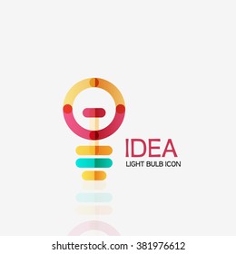 Logotipo, lâmpada de vetor abstrato linear geométrica ícone empresarial. Conceito de ideia