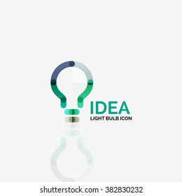 Logo, vector light bulb abstract linear geometric business icon. Idea concept