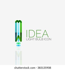 Logo, vector light bulb abstract linear geometric business icon. Idea concept