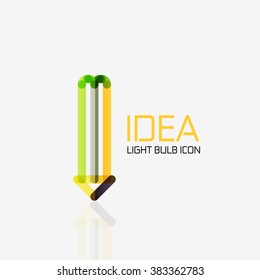 Logo, vector light bulb abstract linear geometric business icon. Idea concept