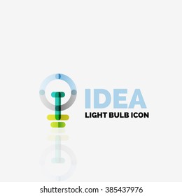 Logo, vector light bulb abstract linear geometric business icon. Idea concept