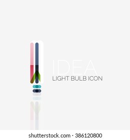 Logo, vector light bulb abstract linear geometric business icon. Idea concept