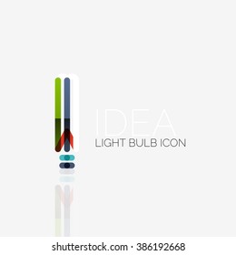 Logo, vector light bulb abstract linear geometric business icon. Idea concept