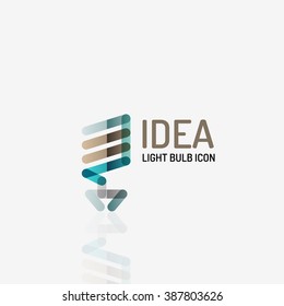 Logo, vector light bulb abstract linear geometric business icon. Idea concept