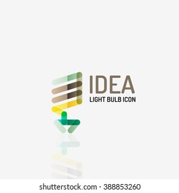 Vektor Stok Logo Vector Light Bulb Abstract Linear (Tanpa Royalti ...