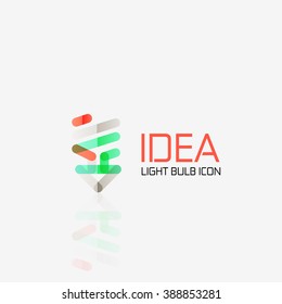 Logo, vector light bulb abstract linear geometric business icon. Idea concept