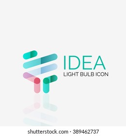 Logo, vector light bulb abstract linear geometric business icon. Fresh modern idea concept