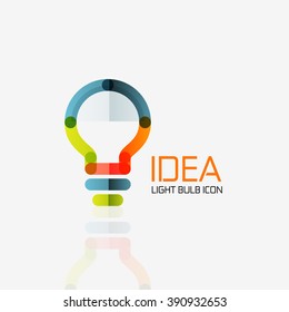 Logo, Vector Light Bulb Abstract Linear Geometric Business Icon. Fresh Modern Idea Concept