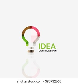 Logo, vector light bulb abstract linear geometric business icon. Fresh modern idea concept