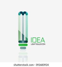 Logo, vector light bulb abstract linear geometric business icon. Fresh modern idea concept