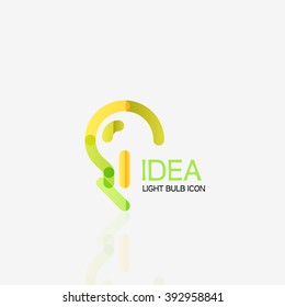 Logo, vector light bulb abstract linear geometric business icon. Fresh modern idea concept