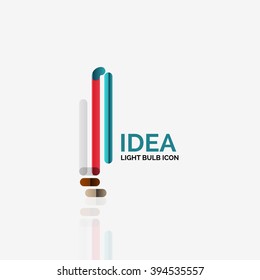 Logo, vector light bulb abstract linear geometric business icon. Fresh modern idea concept