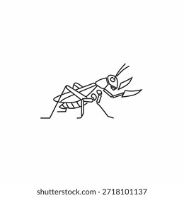 Logotipo Vector Line art saltamontes mano puntiaguda 