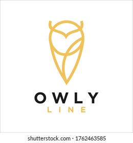 logo vector line art minimalist luxury owl
