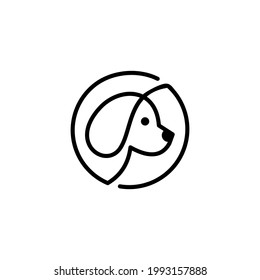 logo vector line head dog abstract simple