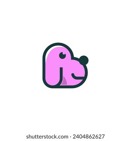 logo vector line head dog abstract simple	