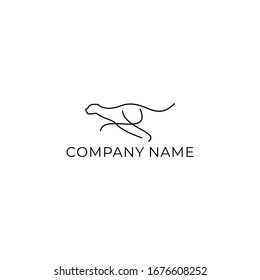 logo vector line leaping tiger