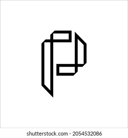 Logo vector line letter P modern