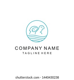 logo vector line sea ​​turtle