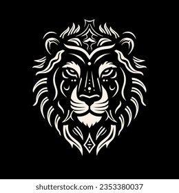 Logo Vector Lion Illustration on Dark Background