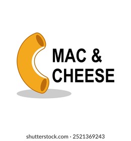 Logo vetor de mac e queijo. Emblema de macarrão