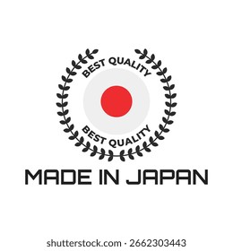 Logotipo de Vector hecho en Japón – Rising Sun Export Emblem